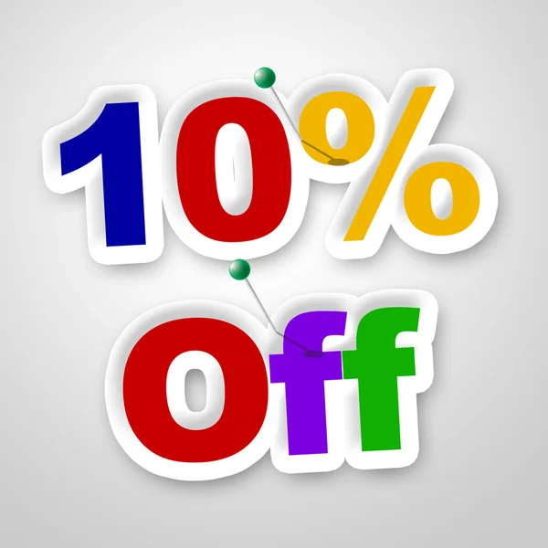 Ten Percent Off Means Promo Retail And Merchandise — Stock Photo, Image