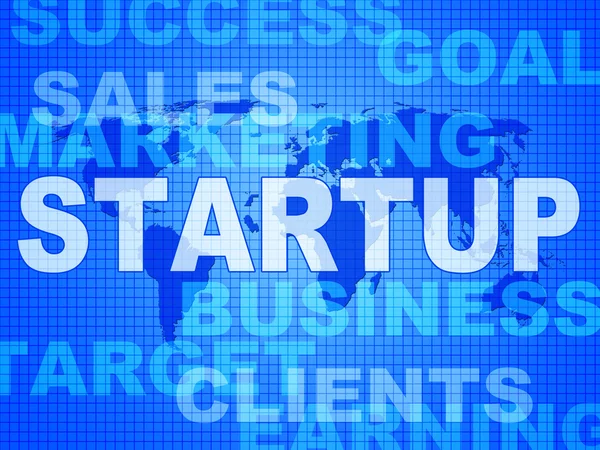 Start ord medel själv använde och entreprenör — Stockfoto