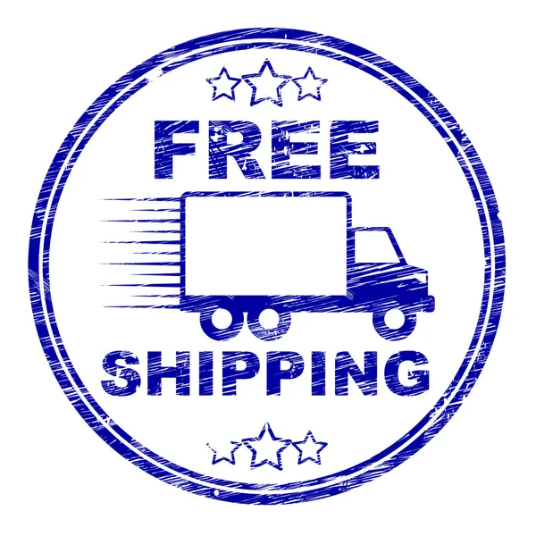 Free Shipping Stamp Represents For Nothing And Complimentary — Stock Photo, Image