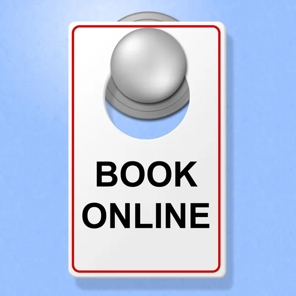 Book Online Sign Represents Single Room And Accommodation — Stock Photo, Image