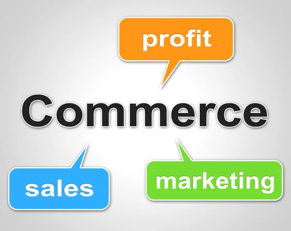 Commerce Words Shows Export Commercial And Buying — Stock Photo, Image