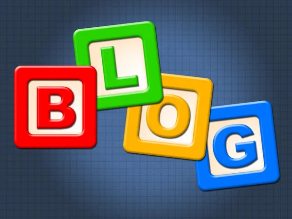Blog Blocks Shows Childhood Blogging And Youths — Stock Photo, Image