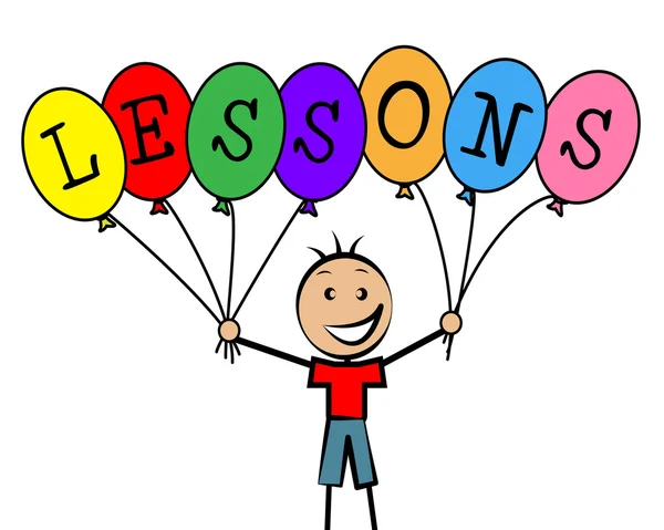 Lessons Balloons Indicates Educating Learned And Childhood — Stock Photo, Image