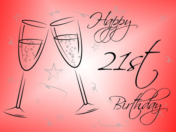 Happy Twenty First Indica Fiestas de Celebraciones y Felicita —  Fotos de Stock