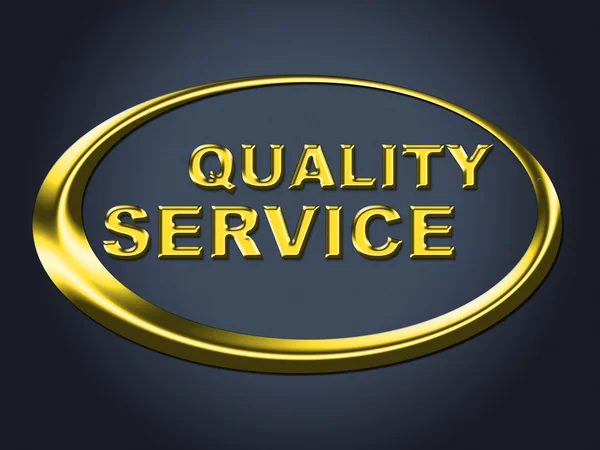 Kvalitet Service tecken representerar hjälp skrivbord och råd — Stockfoto