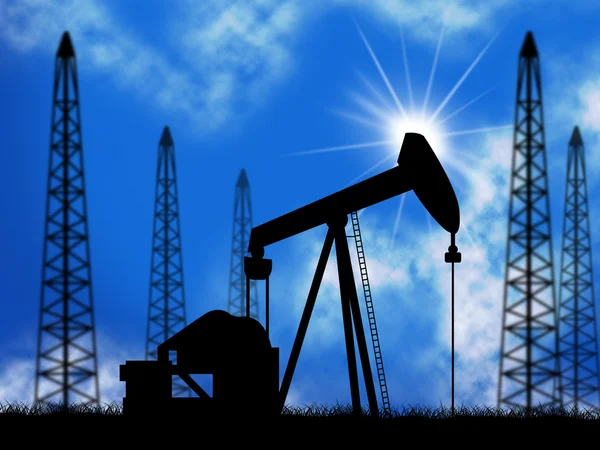 Oil Wells Means Power Source And Drill — Stock Photo, Image