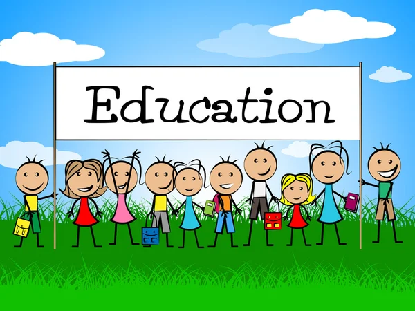 Education Banner Indicates Toddlers Kid And Learning — Stock Photo, Image