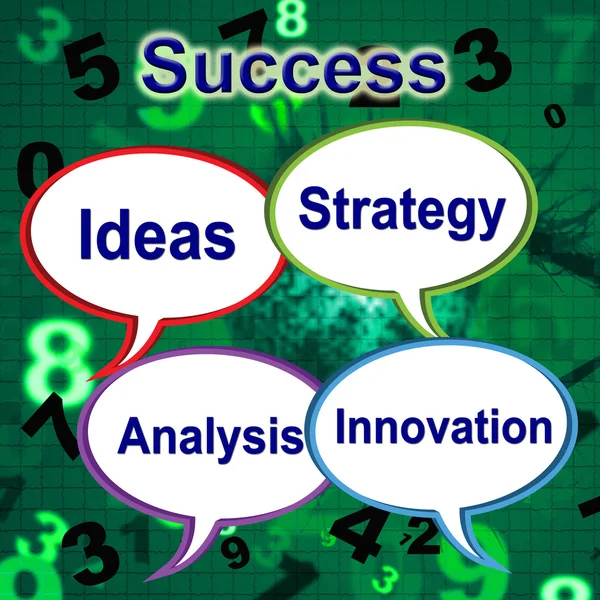 Success Words Indicates Thoughts Victory And Idea — Stock Photo, Image