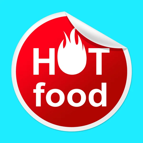 Teplé jídlo štítku ukazuje teploměr a nejlepší — Stock fotografie