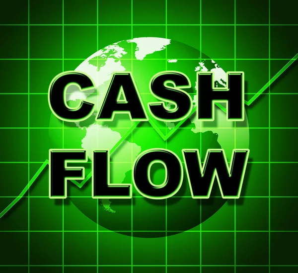 Cashflow-Diagramm stellt Kapitalerträge und Löhne dar — Stockfoto