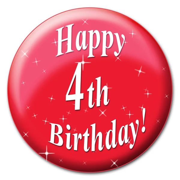 Happy Fourth Birthday Represents Congratulations Happiness And Greeting — Stock Photo, Image