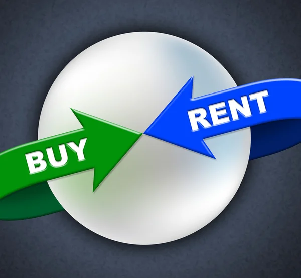 Buy Rent Arrows Indicates Lease Buyer And Purchase — Stock Photo, Image