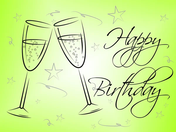 Happy Birthday Glasses Indicates Celebrating Celebration And Party — Stock Photo, Image
