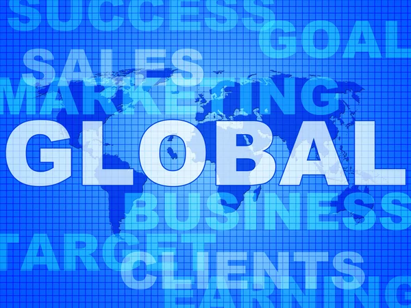 Global Words Shows World Biz And Globalisation — Stock Photo, Image