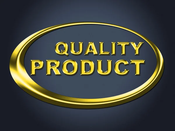 Sinal de produto de qualidade mostra verificação e garantia de perfeição — Fotografia de Stock