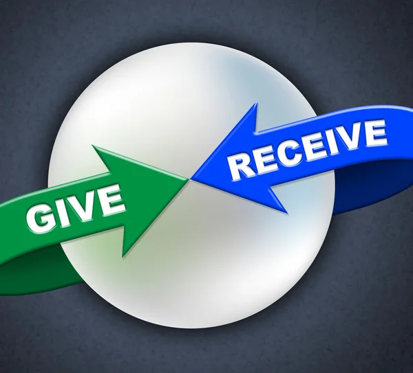Give Receive Arrows Represents Present Donate And Take — Stock Photo, Image