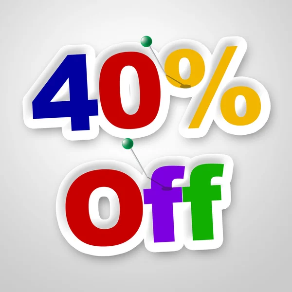 Forty Percent Off Indicates Promotion Retail And Merchandise — Stock Photo, Image