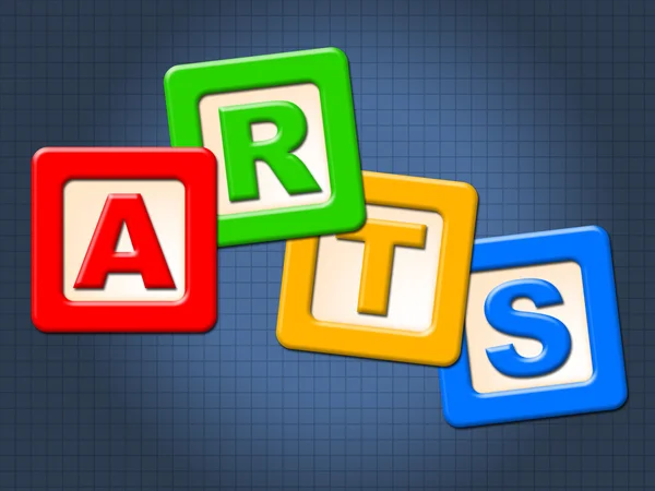 Arts Kids Blocks Indicates Draw Youths And Artwork — Stock Photo, Image