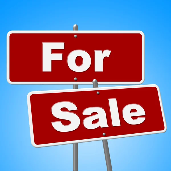 For Sale Signs Represents Sell House And Message — Stock Photo, Image