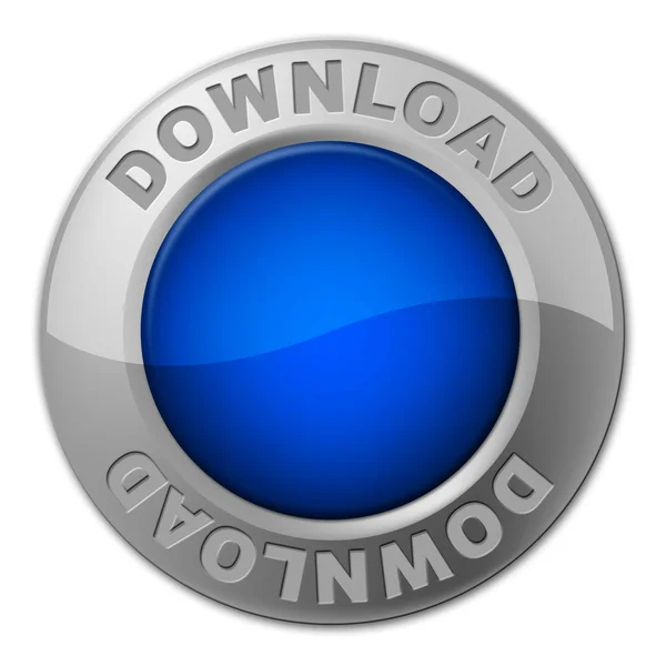 Download Button Shows Downloading Transfer And Internet — Stock Photo, Image