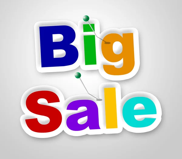 Big Sale Sign Represents Offer Retail And Closeout — Stock Photo, Image