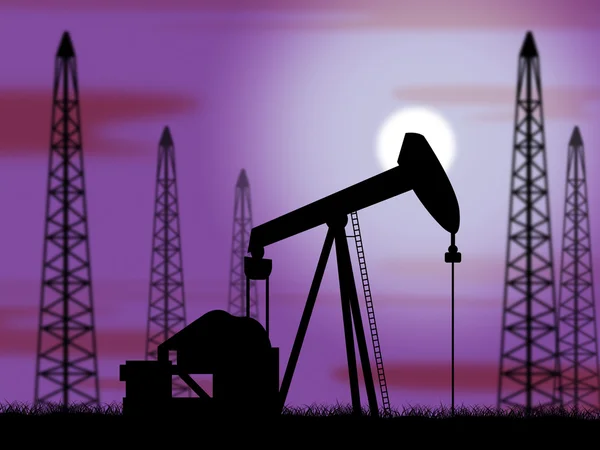 Oil Wells Means Power Source And Drilling — Stock Photo, Image