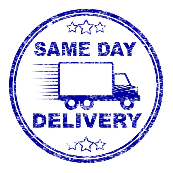 Same Day Delivery Represents Distributing Shipping And Logistics — Stock Photo, Image