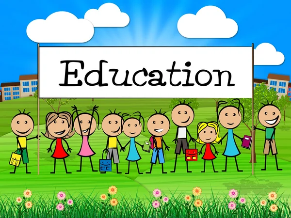 Education Banner rappresenta Training Kid e College — Foto Stock