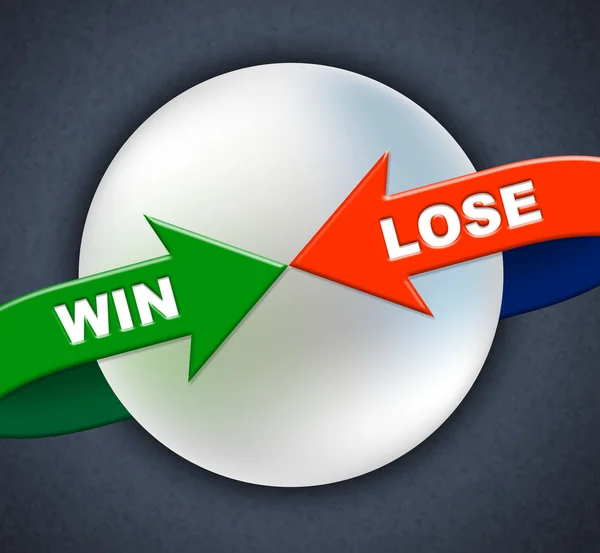 Win Lose pijlen Shows overwinning succes en bij gebreke van — Stockfoto