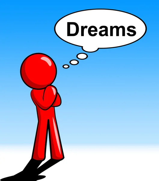 Character Thinking Dreams Shows Consider Consideration And Daydream — Stock Photo, Image