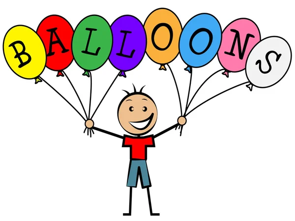Balonlar erkeklere çocuk kutlamak ve çocuk — Stok fotoğraf