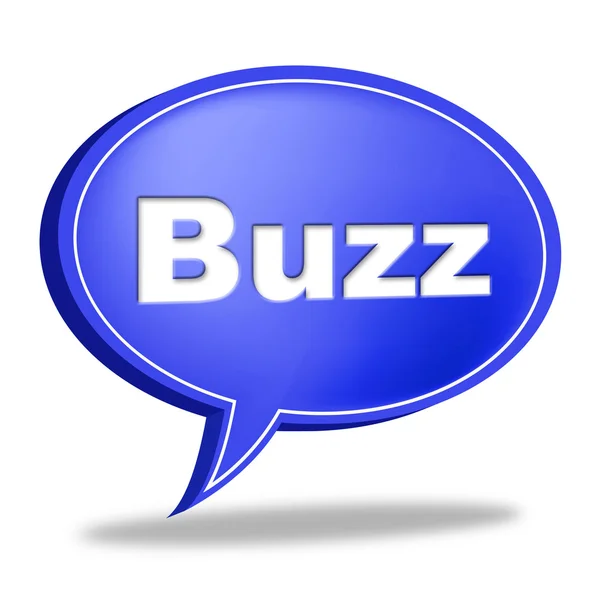 Mensagem de Buzz Representa Relações Públicas e Atenção — Fotografia de Stock