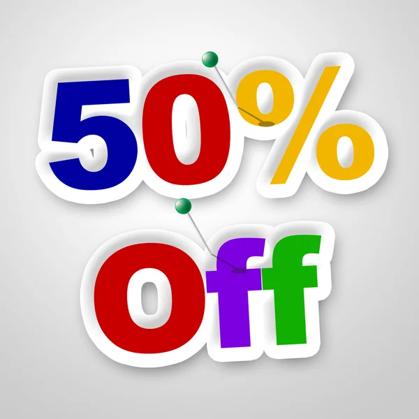 Fifty Percent Off Means Sale Promo And Discounts — Stock Photo, Image