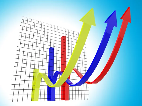 Zakelijke grafiek middelen Trend statistieken en prognose — Stockfoto