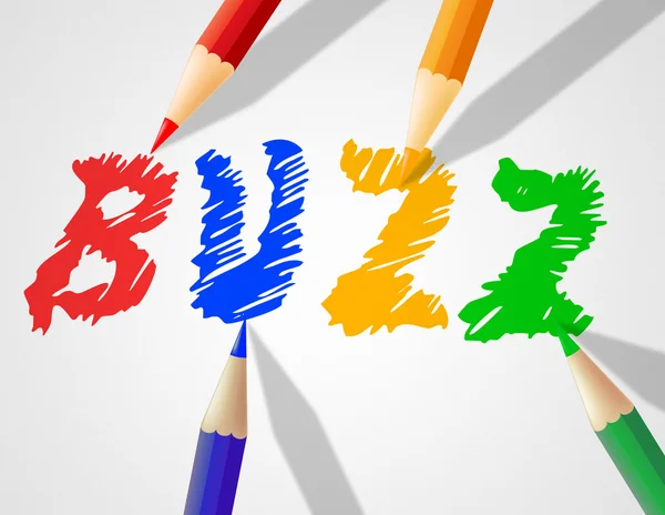 Kids Buzz Represents Public Relations And Announcement — Stock Photo, Image