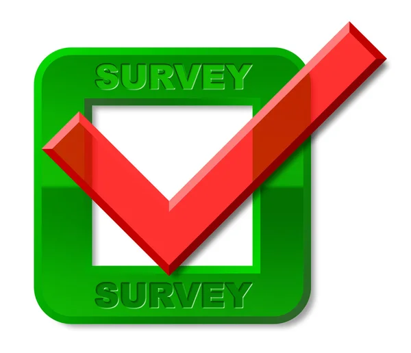 Survey Tick Indicates Confirmed Mark And Surveying — Stock Photo, Image