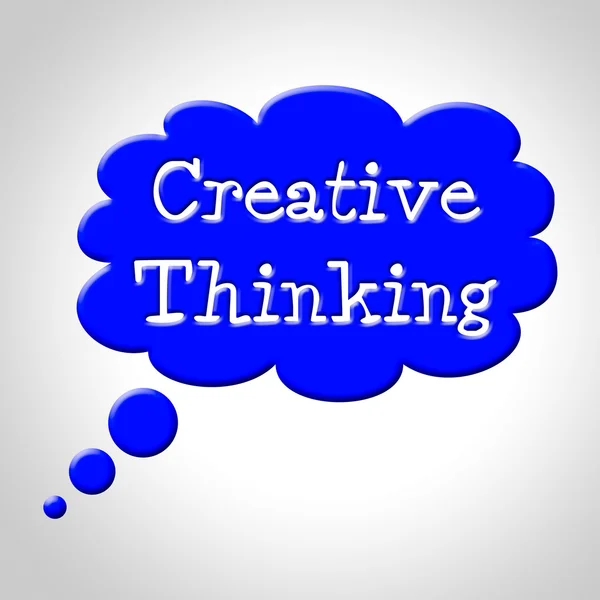 Creative Thinking Bubble Means Reflection Build And Contemplatio — Stock Photo, Image