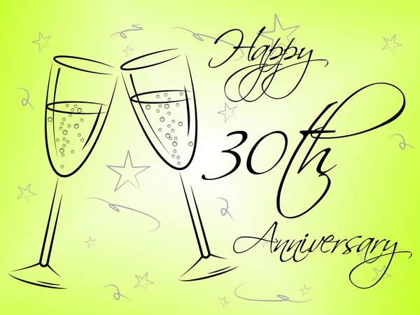 Happy Thirtieth Anniversary Means Greeting Remembrance And Anniversaries — Stock Photo, Image