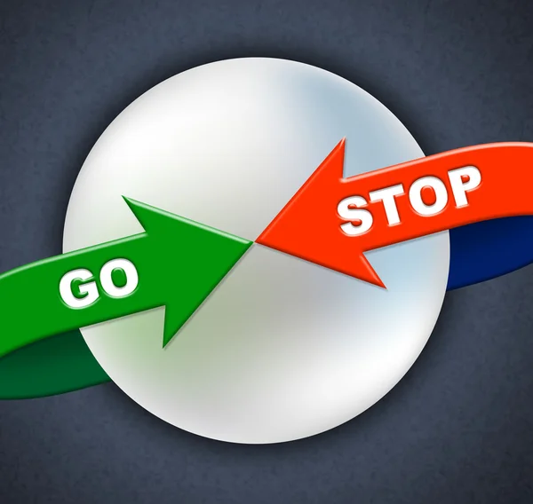 Go Stop Arrows indica ponerse en marcha y controlar — Foto de Stock