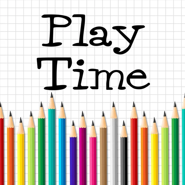 Play Time Pencils Indicates Child Childhood And Toddlers — Stock Photo, Image