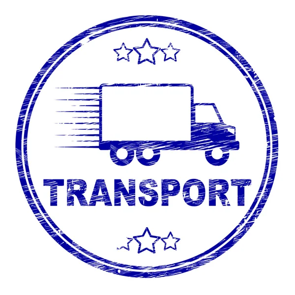 Transport Stamp Indicates Parcel Courier And Delivery — Stock Photo, Image