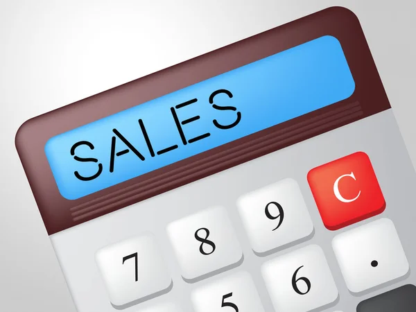 Sprzedaży kalkulator wskazuje rynku obliczenia i marketingu — Zdjęcie stockowe