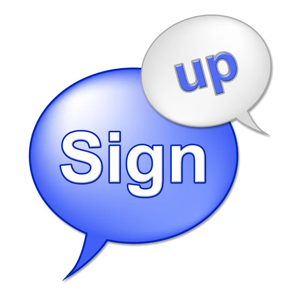 Sign Up Message Indicates Registering Subscribing And Admission — Stock Photo, Image