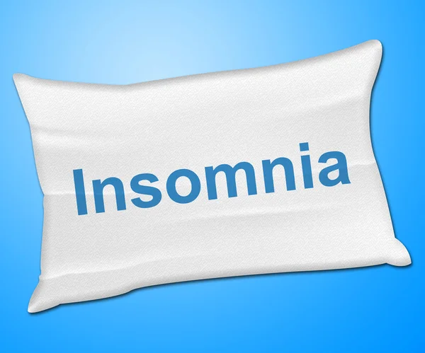 Insomnia Pillow Means Trouble Sleeping And Cushion — Stock Photo, Image