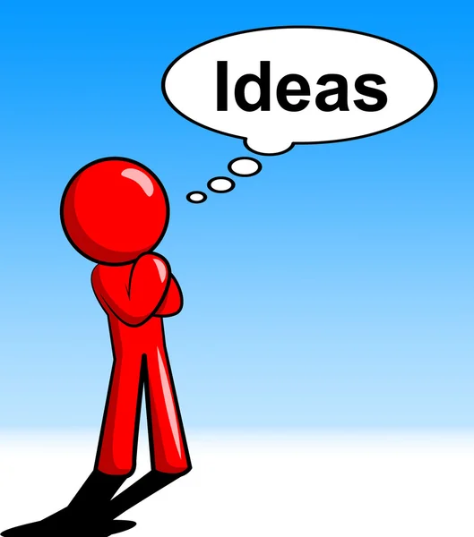 Ideas Character Represents Think About It And Innovations — Stock Photo, Image