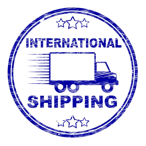 International Shipping Stamp Indicates Across The Globe And Countries — Stock Photo, Image