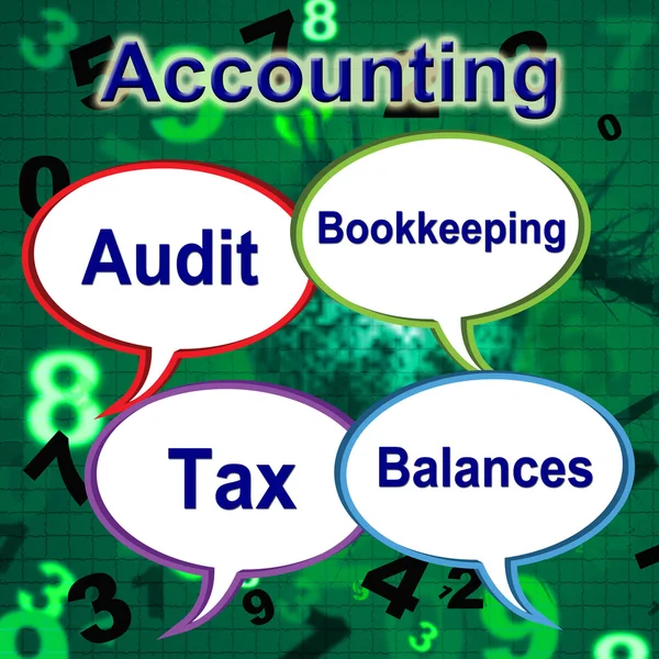 Accounting Words Means Balancing The Books And Auditor — Stock Photo, Image