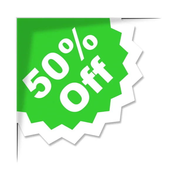 Fifty Percent Off Shows Retail Discounts And Clearance — Stock Photo, Image