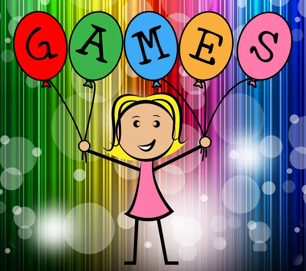 Games Balloons Represents Young Woman And Bunch — Stock Photo, Image