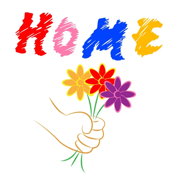 Kwiaty do domu wskazuje Właściwość Flora i domy — Zdjęcie stockowe